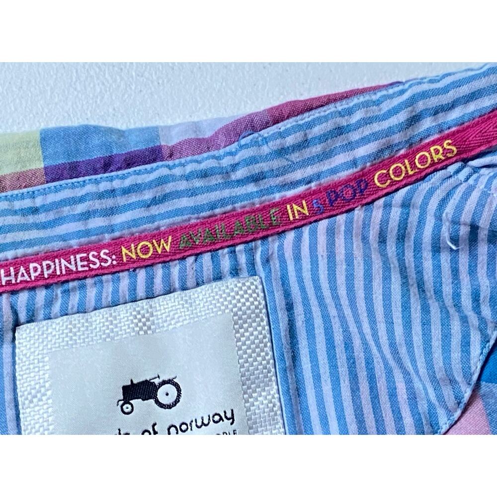 Moods of Norway Men XL Preppy Plaid Cotton Short Sleeve Shirt Hipster Breathable - Picture 7 of 13